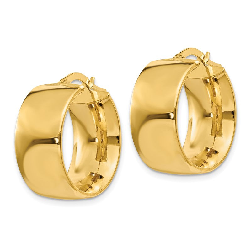 14k 9.75x23mm Polished Round Tube Hoop Earrings PRE192