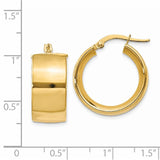 14k 9.75x23mm Polished Round Tube Hoop Earrings PRE192