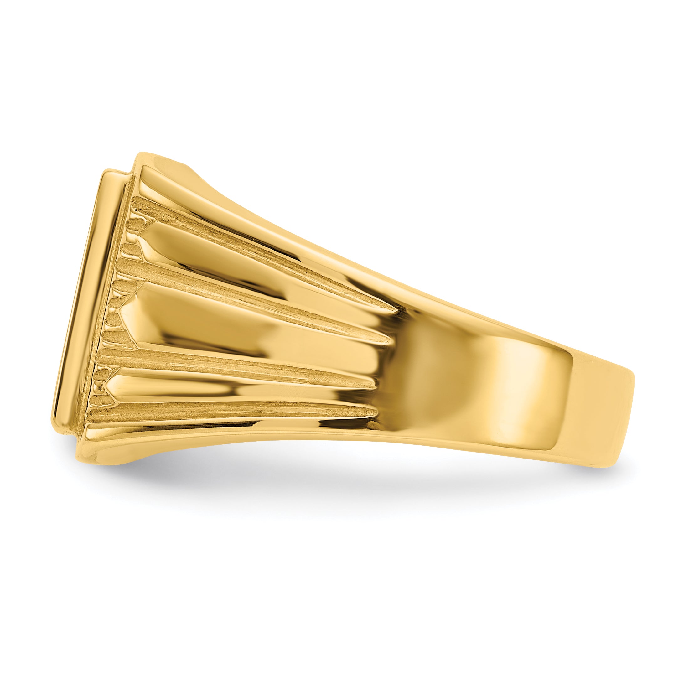 14k 11.5x11.0mm Open Back Mens Signet Ring CH164