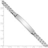 14k White Gold Polished Solid Chain/Solid Plate Flat Curb Link 38.5x7.5mm Plate 7 inch ID Bracelet LID64W