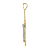 14K Two-tone Diamond-cut Crucifix Pendant D3637
