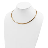 14k Two-tone 5mm Reversible White and Yellow 16 inch Domed Omega Necklace ROM5
