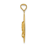 14K Polished Diamond-cut Solid Sagrado Corazon de Jesus Oval Pendant K5605