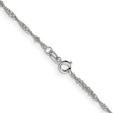 14K White Gold 10 inch 1.4mm Singapore with Spring Ring Clasp Anklet PEN123