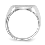 14k White Gold 16.0x20.5mm Oval Open Back Signet Ring RS546