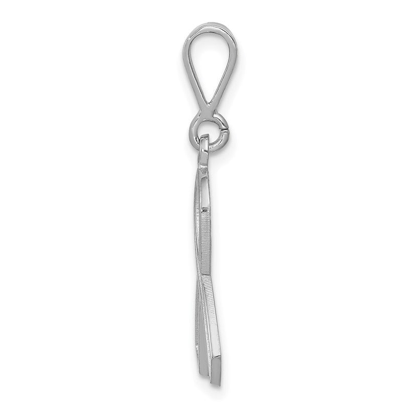 14k White Gold Awareness Ribbon Pendant K579