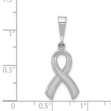 14k White Gold Awareness Ribbon Pendant K579