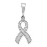 14k White Gold Awareness Ribbon Pendant K579