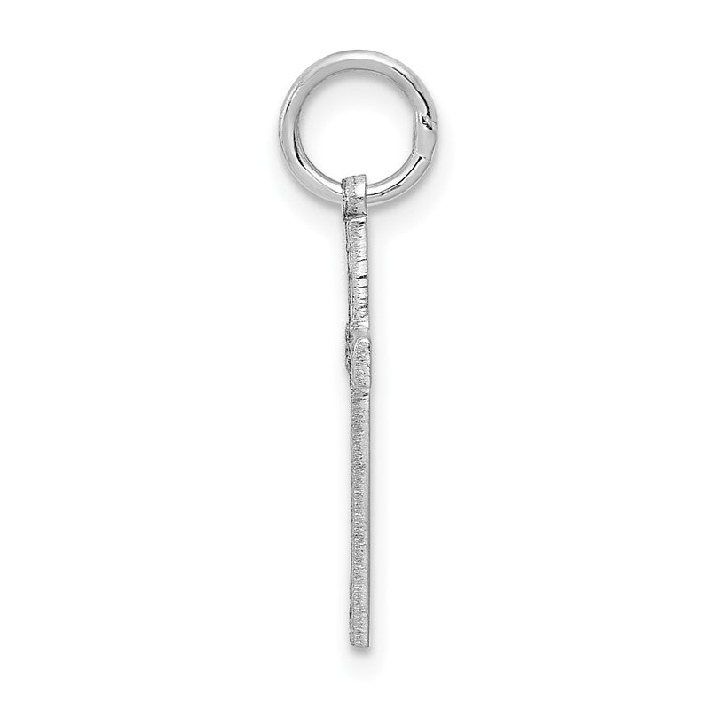 14K White Gold Laser Designed Cross Charm XR1012