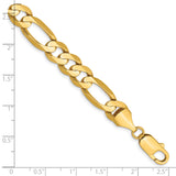 14K 22 inch 8.75mm Concave Open Figaro with Lobster Clasp Chain LFG220
