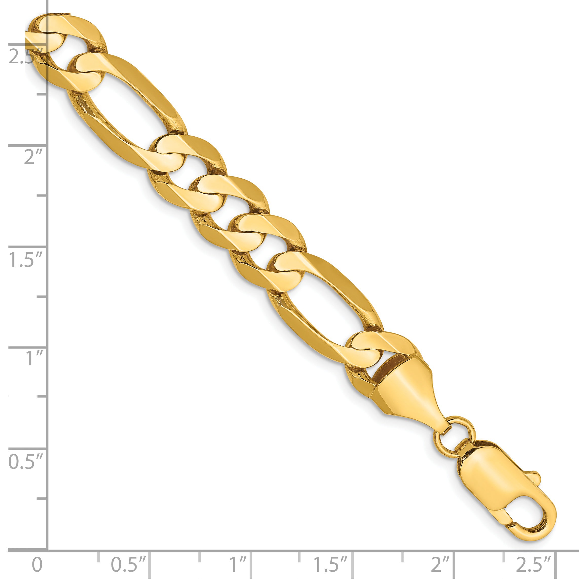 14K 22 inch 8.75mm Concave Open Figaro with Lobster Clasp Chain LFG220