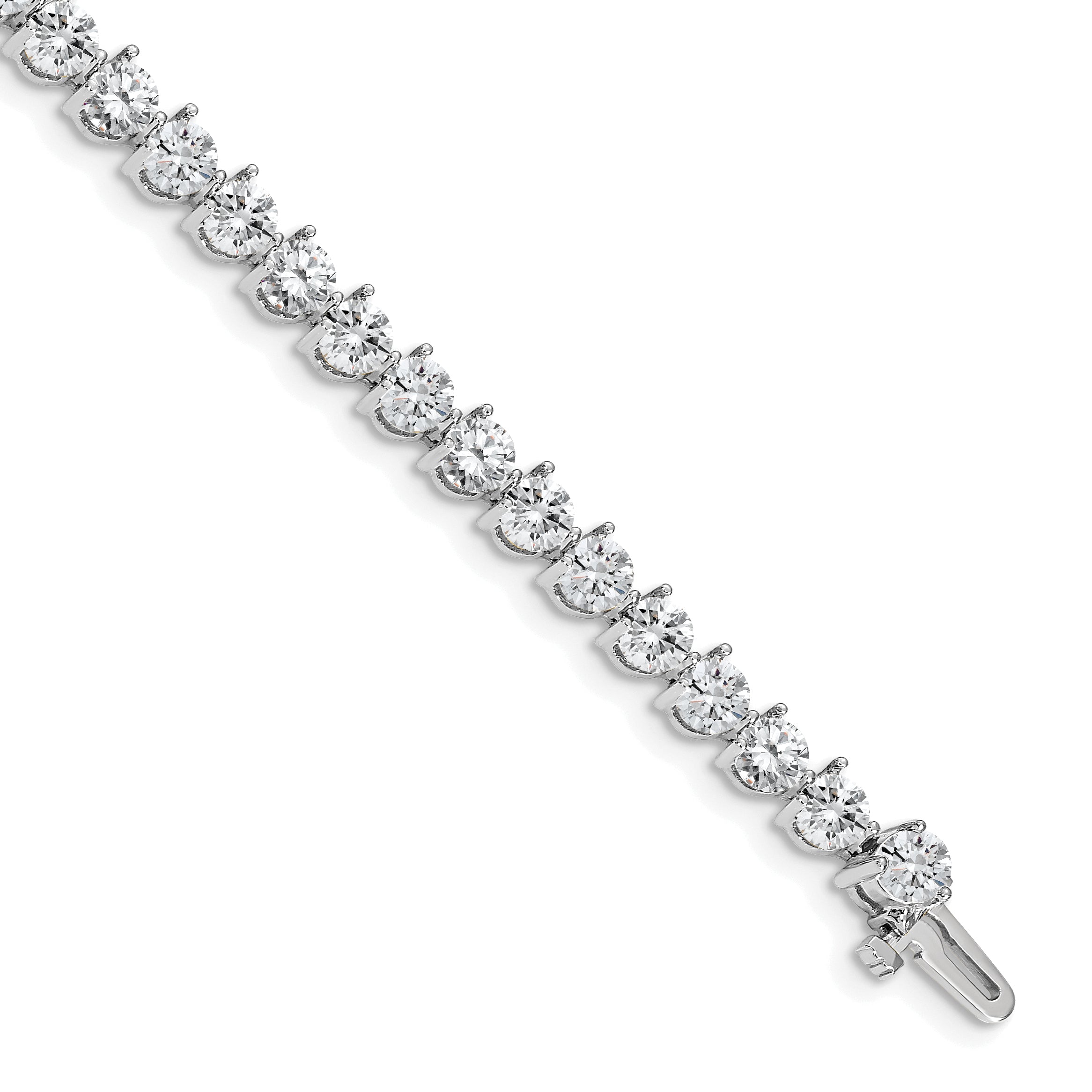 14k White Gold Complete 10.2 carat Round VS Diamond 3-prong 7 inch Tennis Bracelet X2844WVS