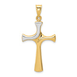 14k and White Rhodium Fancy Cross Pendant K4308