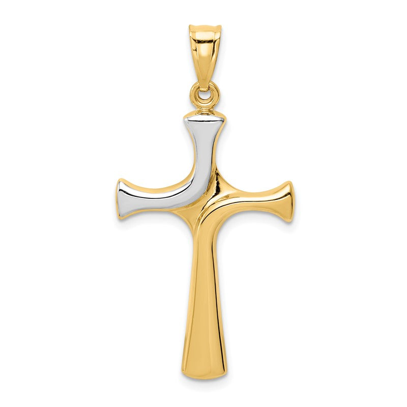 14k and White Rhodium Fancy Cross Pendant K4308