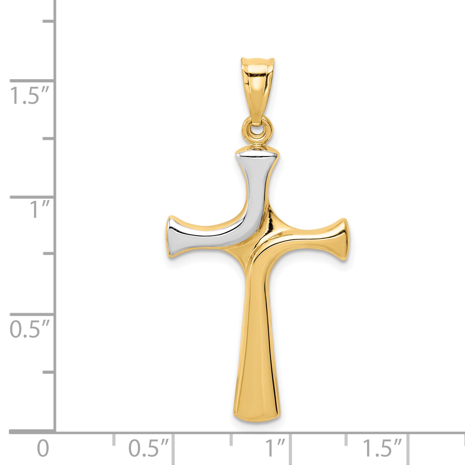 14k and White Rhodium Fancy Cross Pendant K4308
