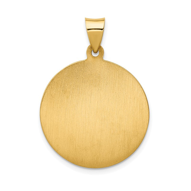 14k Polished and Satin Hollow Large Saint Anthony Medal Pendant REL145