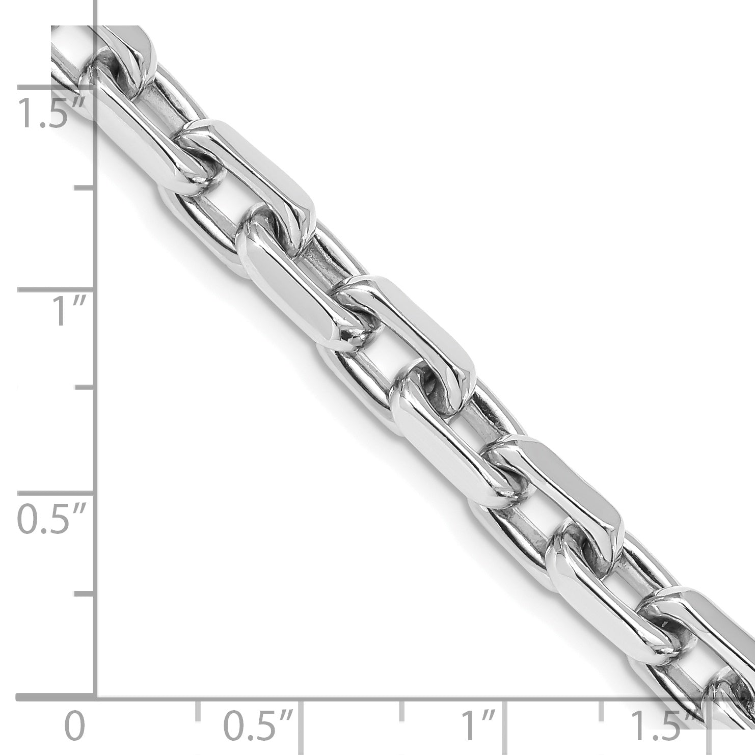 14K White Gold 20 inch 7mm Hand Polished Fancy Link with Lobster Clasp Chain WLK440