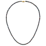 14k 4-5mm Black Near-Round Freshwater Cultured Pearl 16 inch Necklace BPN040