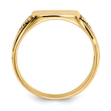14k 11.5x11.0mm Closed Back Antiqued Signet Ring Y4139
