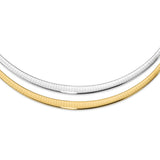 14k with White Rhodium 3.00-6.00mm Graduated Reversible 16 inch Omega Necklace RDG6