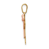 14k Two-tone The Kids Small Girl with  Ruffles and Bow on Right Engravable Love Charm XK409