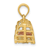 14K Two-Tone Large Moveable 3-D Pink Lobster In Trap Charm K1069