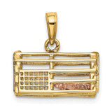 14K Two-Tone Large Moveable 3-D Pink Lobster In Trap Charm K1069