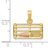 14K Two-Tone Large Moveable 3-D Pink Lobster In Trap Charm K1069