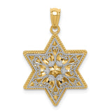 14K Two-Tone Polished Reversible Filigree Star Of David Pendant K5709