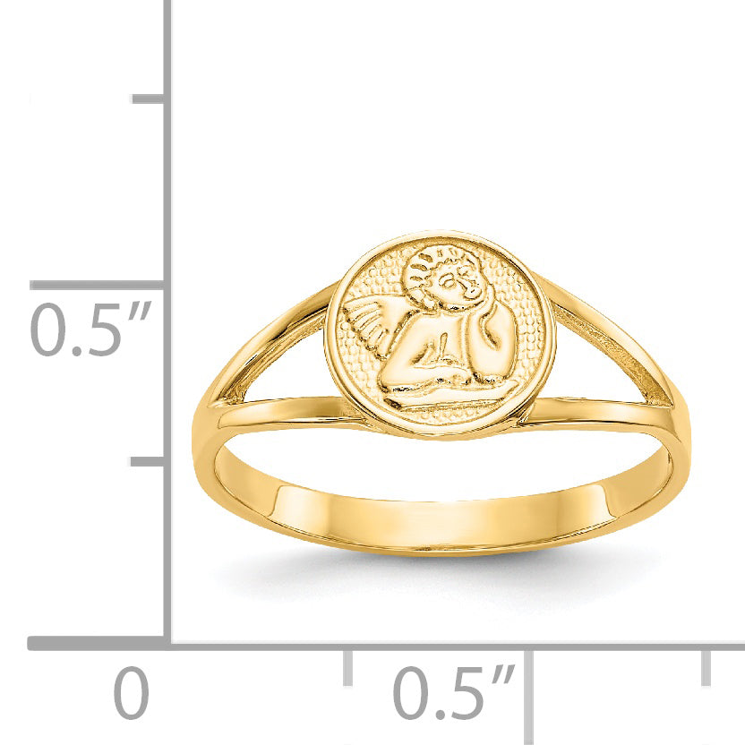 14k Polished Angel Ring R422
