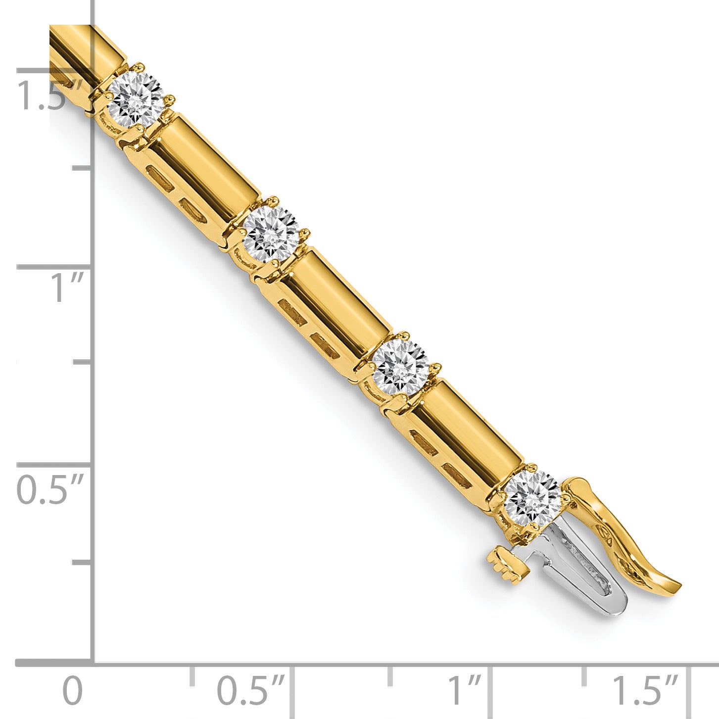 14k Complete 2.1 carat Round VS Diamond Bar Link 7 inch Tennis Bracelet X763VS