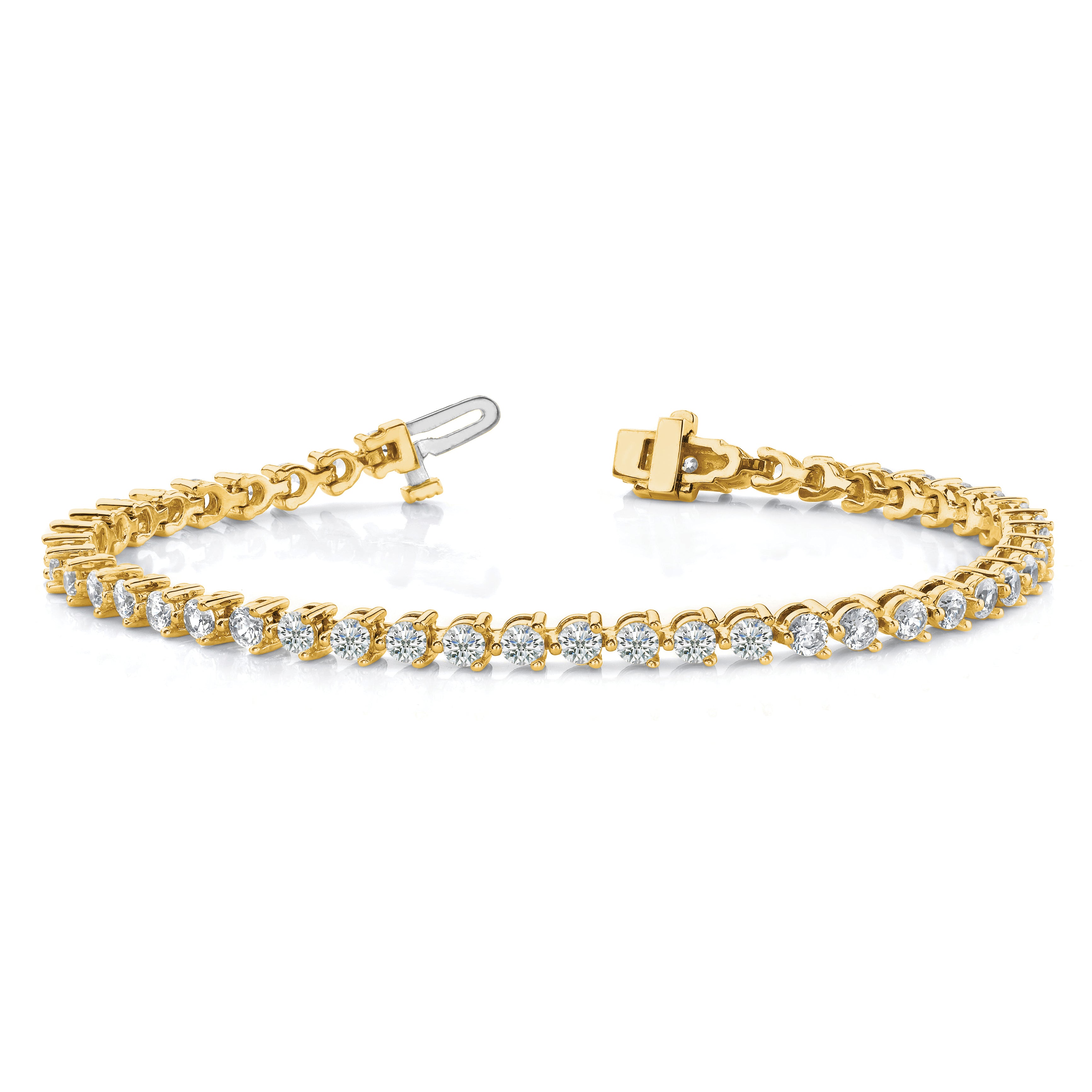 14k Complete 7 carat Round VS Diamond 3-prong 7 inch Tennis Bracelet X2842VS