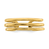 14K Polished 3-Row Toe Ring D4693