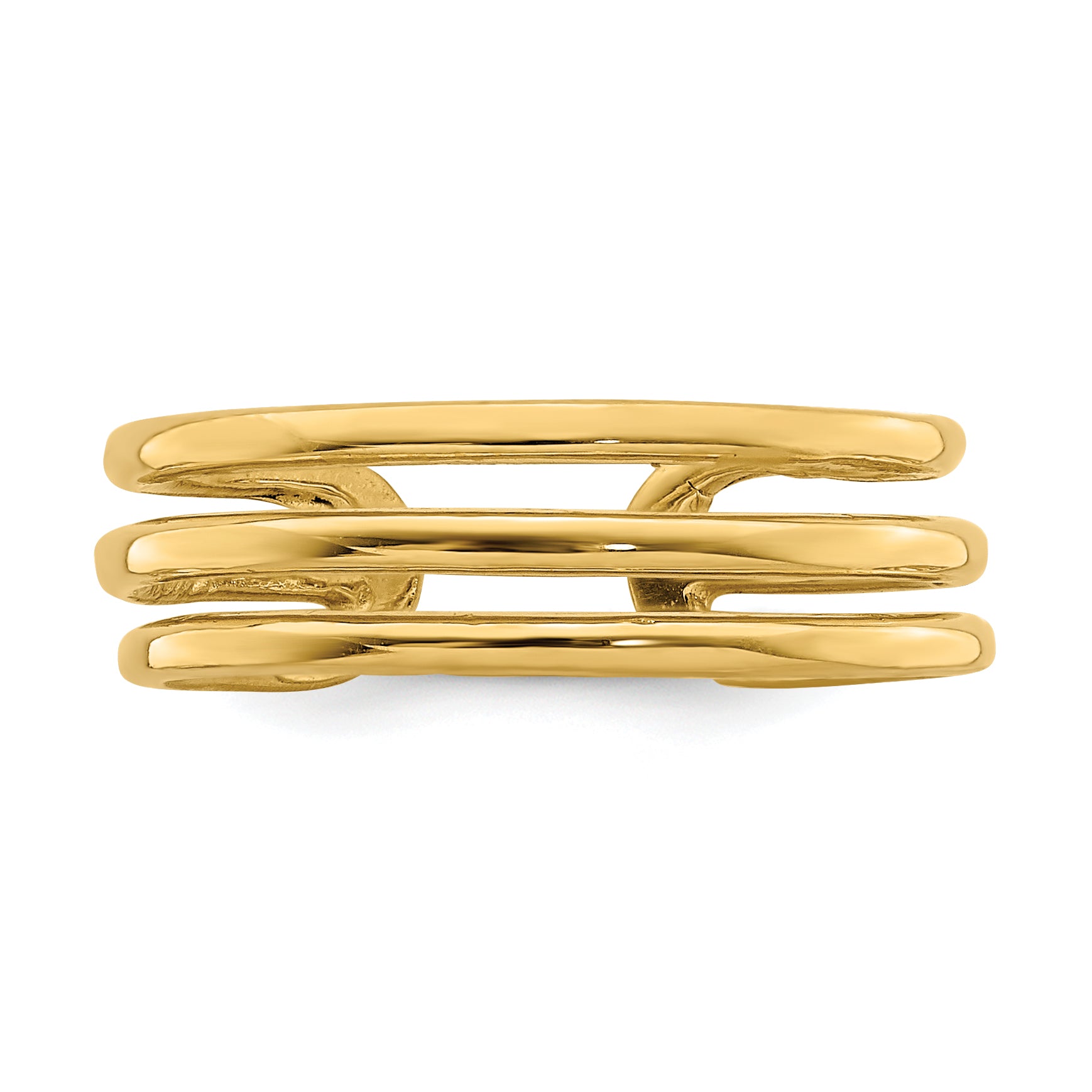 14K Polished 3-Row Toe Ring D4693
