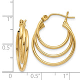 14k Triple Hoop Earrings Z1150