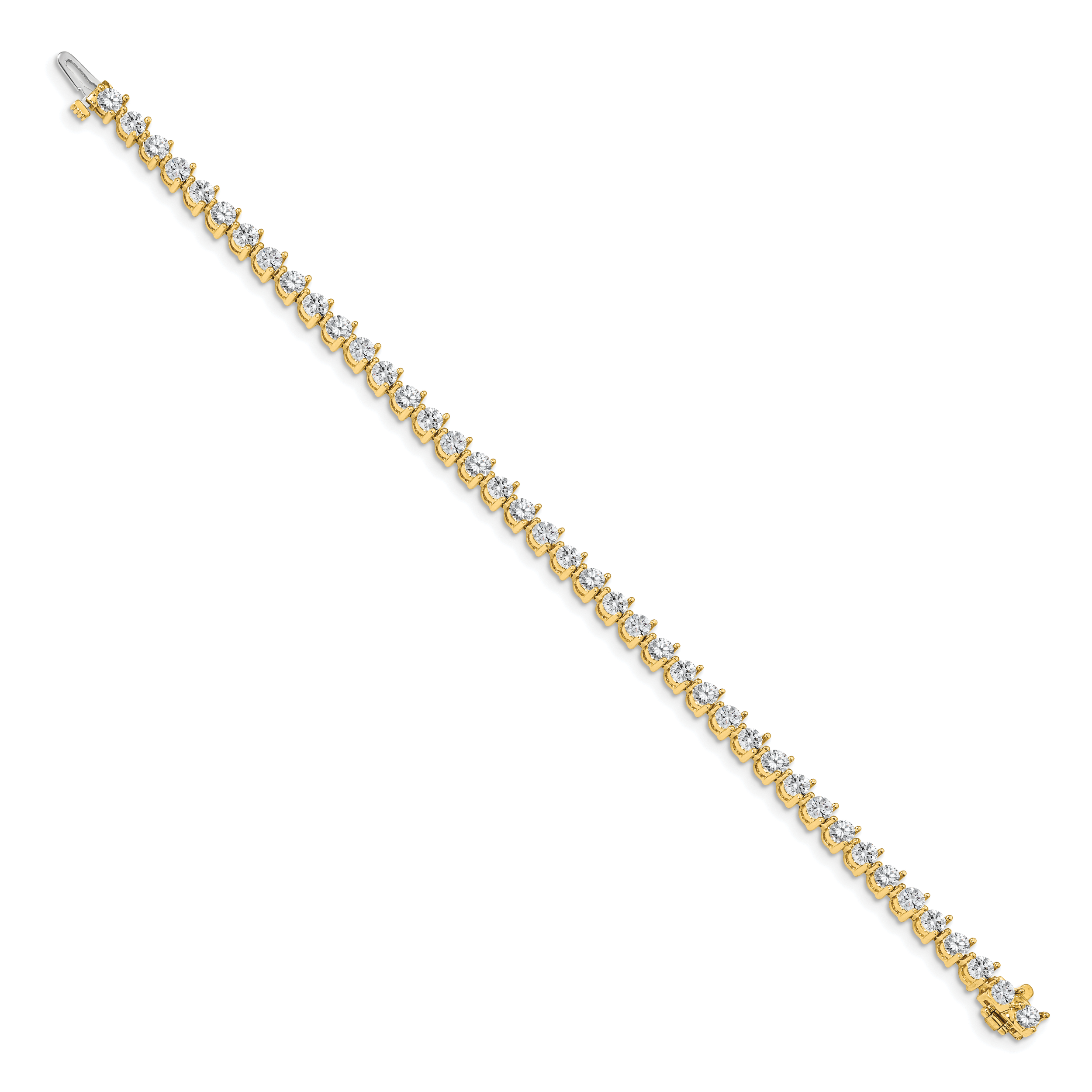 14k Complete 6.15 carat Round A Diamond 3-prong 7 inch Tennis Bracelet X2841A