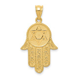 14k Hamsa with Star of David Charm K5103