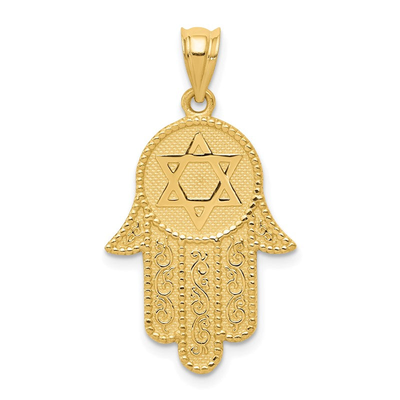 14k Hamsa with Star of David Charm K5103
