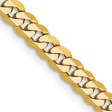 14K 26 inch 3.9mm Flat Beveled Curb with Lobster Clasp Chain FBU100