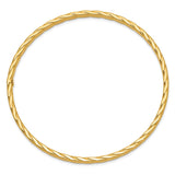 14K Polished Textured Twist 4.00mm Slip-on Round Bangle Bracelet DB651