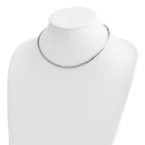 14k Two-tone 4mm Lightweight Reversible 16 inch Omega Necklace Plus 2 inch Heart Chain Extender ROML4