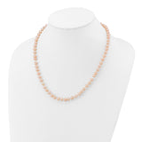 14k 5-6mm Pink Near-Round Freshwater Cultured Pearl 16 inch Necklace PPN050