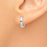 14k White Gold 1.8mm Round Hinged Hoop Earrings TM617