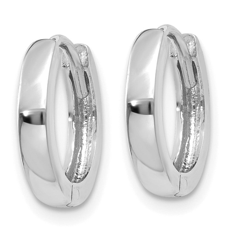 14k White Gold 1.8mm Round Hinged Hoop Earrings TM617