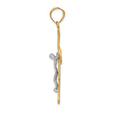 14k Two-tone Diamond-cut Crucifix Pendant C2000