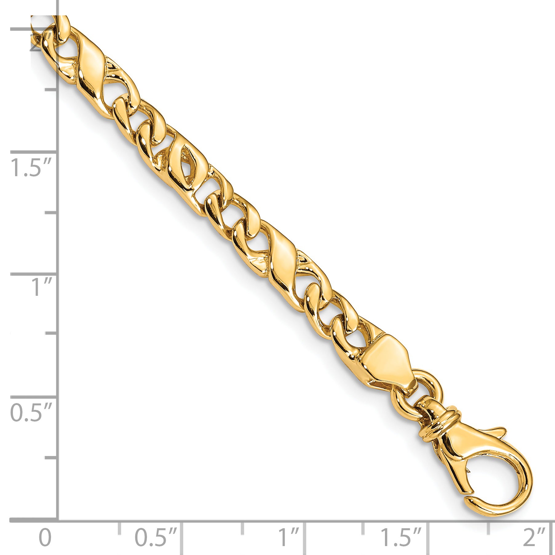 14K 18 inch 4.8mm Hand Polished Fancy Link with Fancy Lobster Clasp Chain LK396