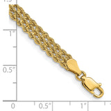 14k 5.5mm Wide Triple Strand Rope 7 inch Bracelet 014S3