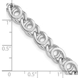 14K White Gold 18 inch 7mm Hand Polished Fancy Link with Fancy Lobster Clasp Chain WLK405
