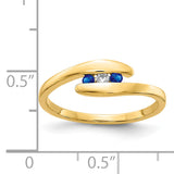 14k Emerald and Diamond 3-stone Bypass Ring RM5742