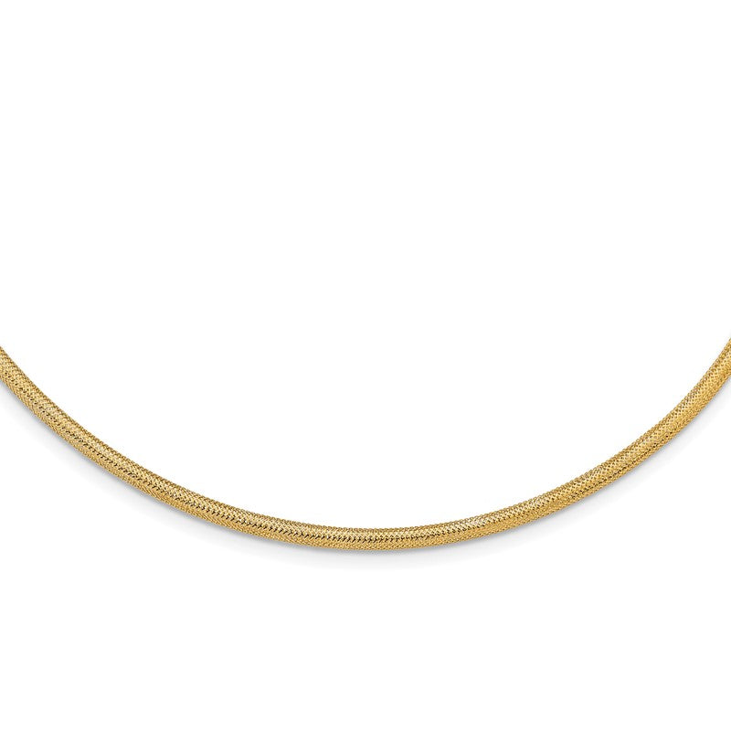 14K 3mm Woven Mesh Slip-on Stretch Bracelet SF2746